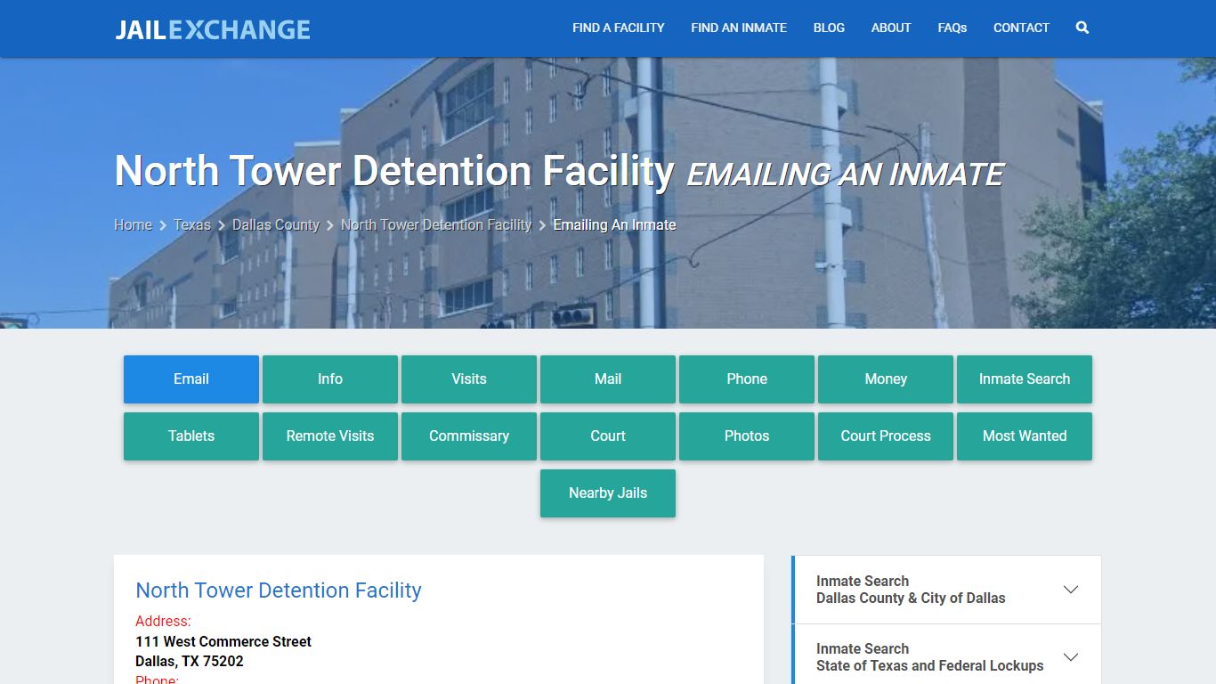 Inmate Text, Email - North Tower Detention Facility, TX - Jail Exchange